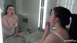 German step sister tempt to screw in bathroom bei bro